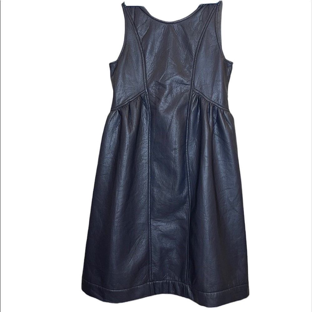 Minimal Girls PU Faux Leather Sleeveless Babydoll Dress Size 16 Youth